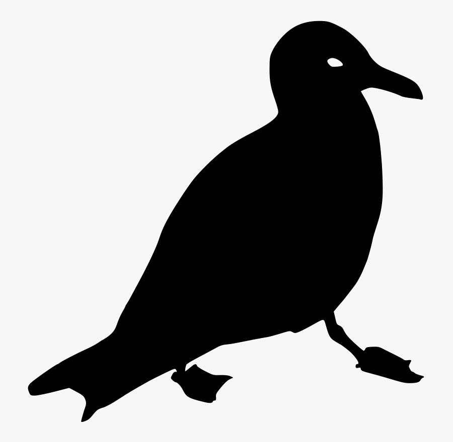 Yves Guillou Goeland Black White Line Art Scalable - Silhouette Goéland, Transparent Clipart