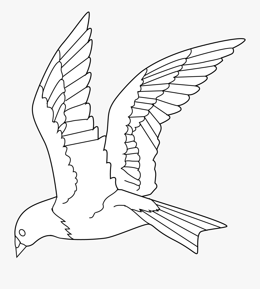 Flying Coloring Page Free - Flying Clipart Bird Black And White Png, Transparent Clipart