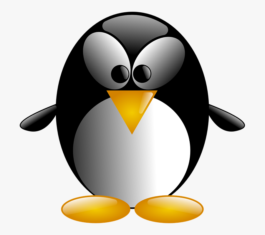 Penguin, Birds, Aquatic, Standing, Black, White, Yellow - Tux To The Point, Transparent Clipart