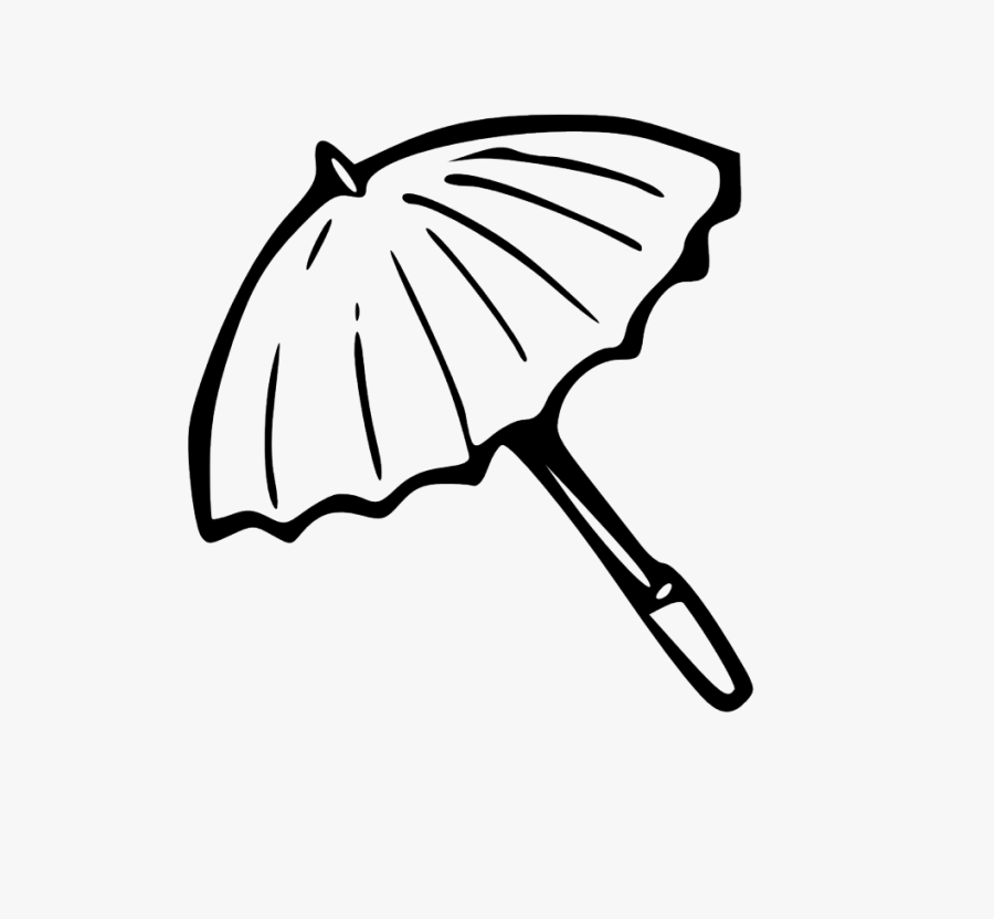 Vector Of A Cartoon Summer Bird Carrying A Beach Umbrella - Umbrella Clip Art, Transparent Clipart
