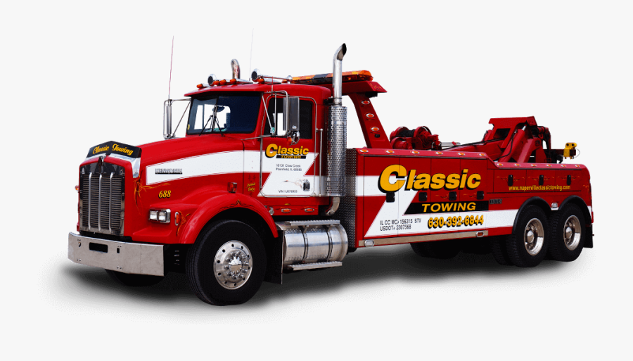 Truck Tow Truck Clipart - Red Semi Tow Truck, Transparent Clipart