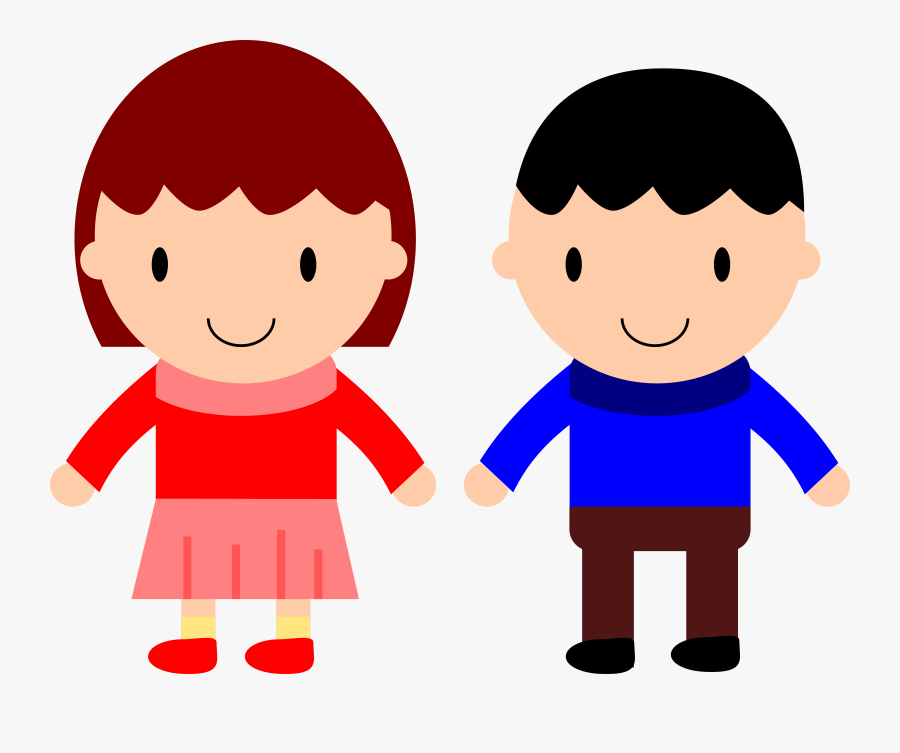 Clipart Girl And Boy Openclipart - Boy And Girl Cartoon, Transparent Clipart