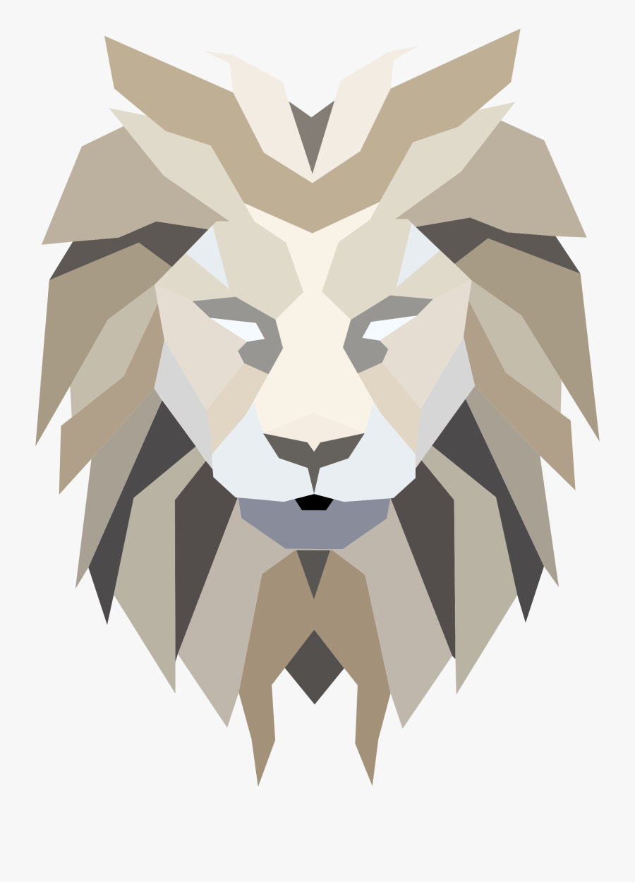 Lion Face Low Poly, Transparent Clipart