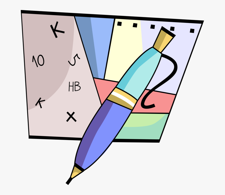 Vector Illustration Of Retractable Ballpoint Pen Writing, Transparent Clipart