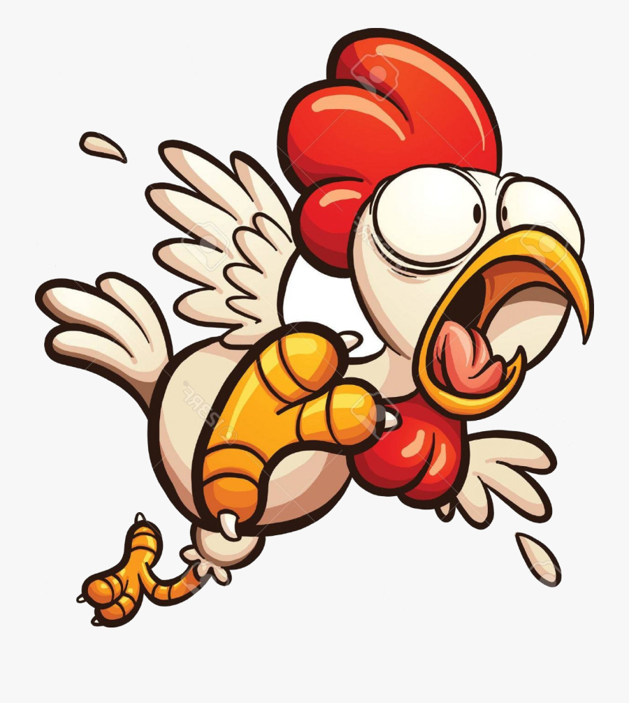 Chicken Scared Clipart Transparent Png - Clip Art Scared Chicken Cartoon, Transparent Clipart