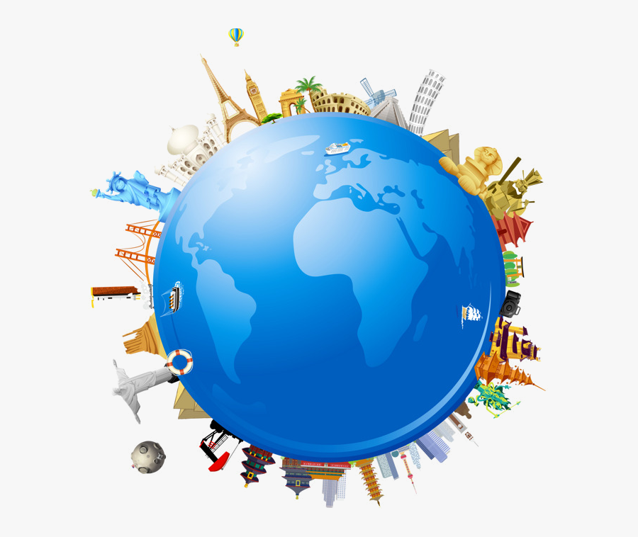 Globe Clipart Global Earth Travel World Architecture - Travel The World Clipart, Transparent Clipart