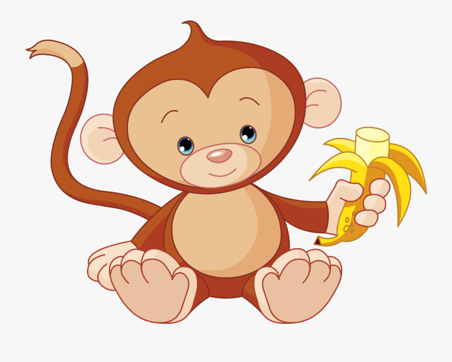 Monkey Clipart Transparent Background - Clipart Monkey Eating Banana, Transparent Clipart