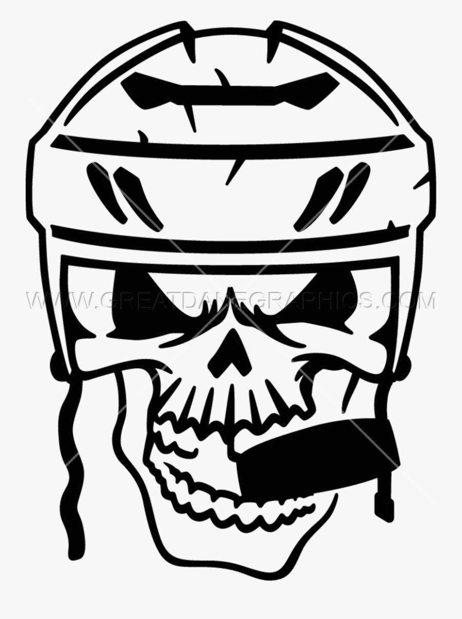 Skull Clipart Hockey - Skull Ice Hockey Helmet, Transparent Clipart