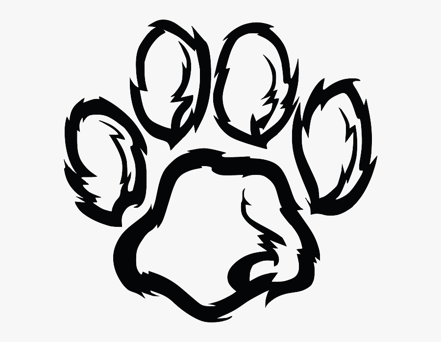 Furry Paw Print, Transparent Clipart