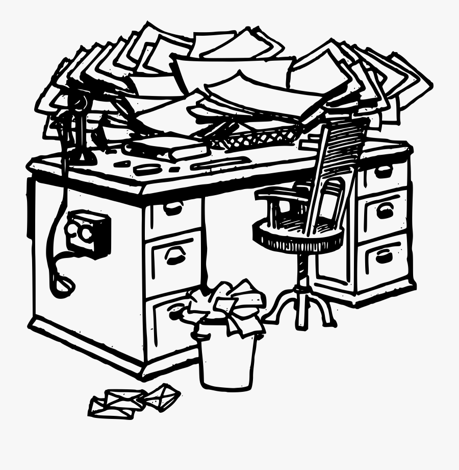 Simple - Messy Desk Clipart, Transparent Clipart