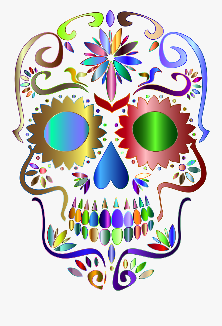 Sugar Skull Clipart Symmetrical - Sugar Skulls No Background, Transparent Clipart