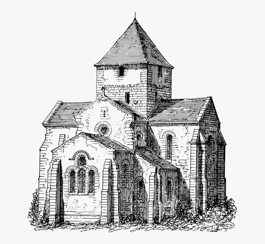 Estate,monochrome Photography,church - Church Sketch Png, Transparent Clipart