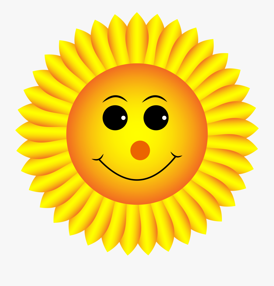 Sunflower Clipart - Sunflower Smiley Face, Transparent Clipart
