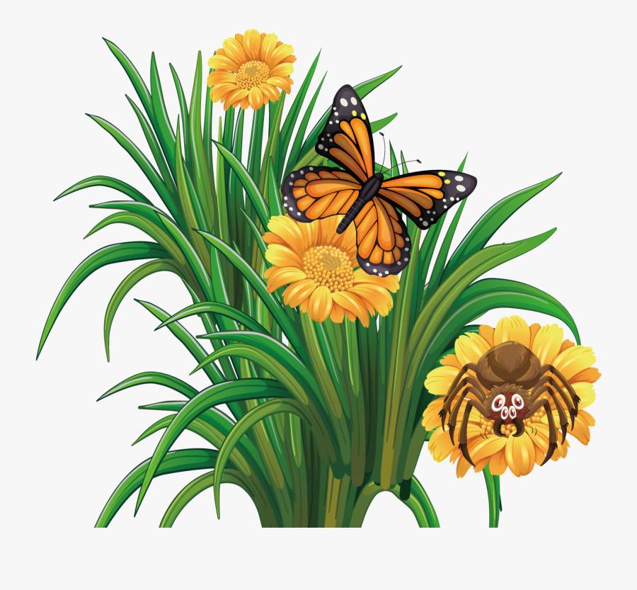 Flowers Clipart Summer - Monarch Butterflies Clip Art, Transparent Clipart