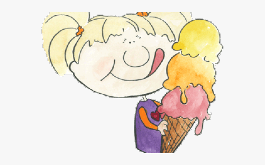 Eating Icecream Cliparts - Statement Sentences For First Grade, Transparent Clipart