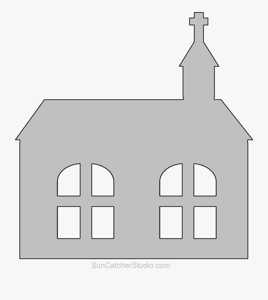 Church Clipart Outline - Church Stencil, Transparent Clipart