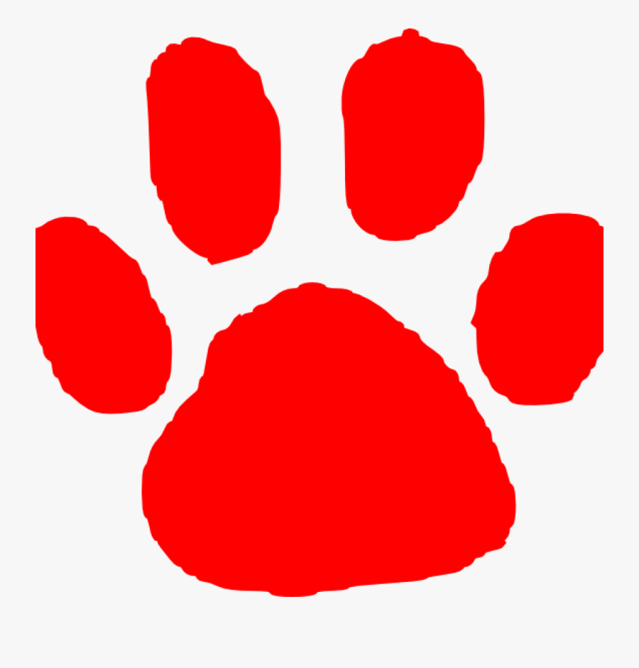 Red Paw Print Red Paw Print Clip Art At Clker Vector - Animal Foot Prints Clipart, Transparent Clipart