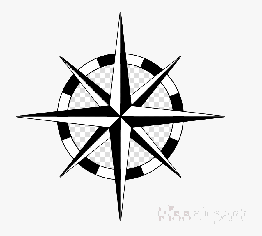 Compass Nautical Star Clipart Rose Transparent Png - Compass Nautical Star, Transparent Clipart