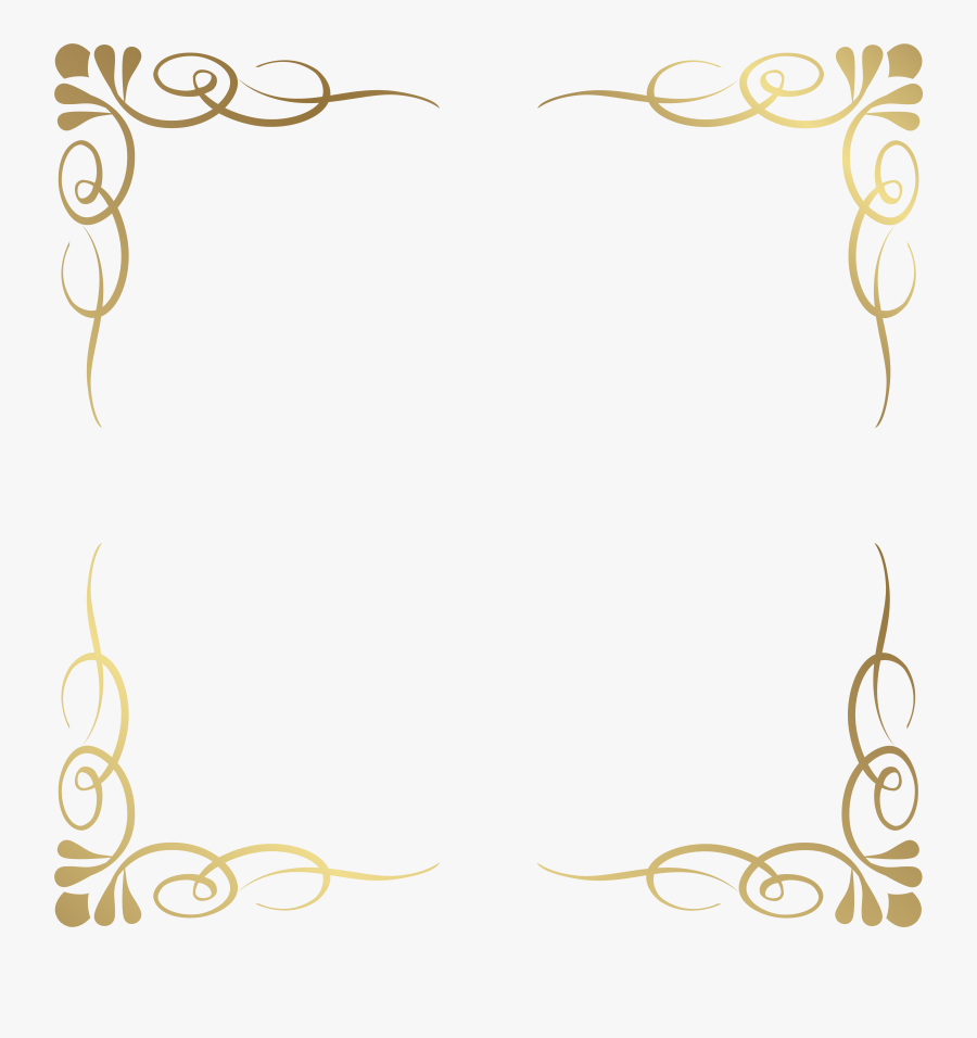 Gold Border Square Png, Transparent Clipart