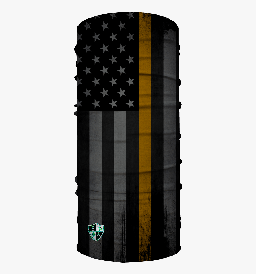 Thin Gold Line Flag - Blackout American Flag, Transparent Clipart