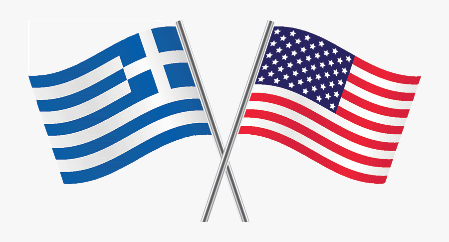 Greek And American Flag - Texas And Us Flag Clipart, Transparent Clipart