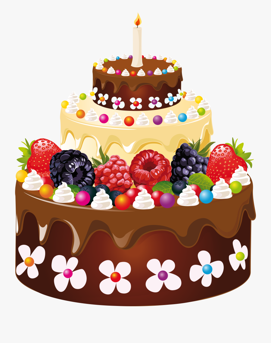 Birthday Cake With Candle Png Clipart Image - Happy Birthday Dear Boss, Transparent Clipart