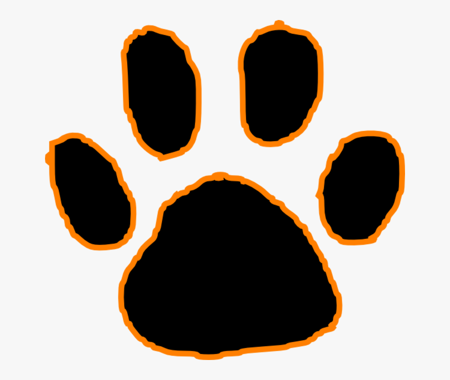 Panther Paw Png - Orange And Black Paw Print, Transparent Clipart