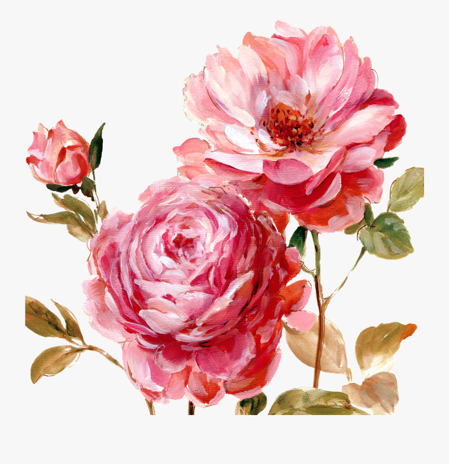 Decoupage Flower, Flower Painting, Flower Painting - Transparent Flower Painting Png, Transparent Clipart