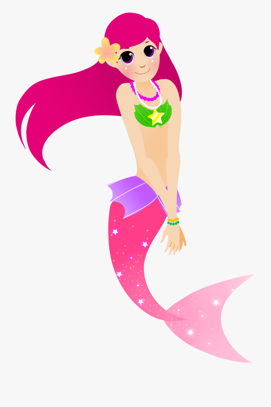 Cartoon Mermaid Clipart Free Clip Art Image Image - Cartoon Mermaid Transparent Background, Transparent Clipart