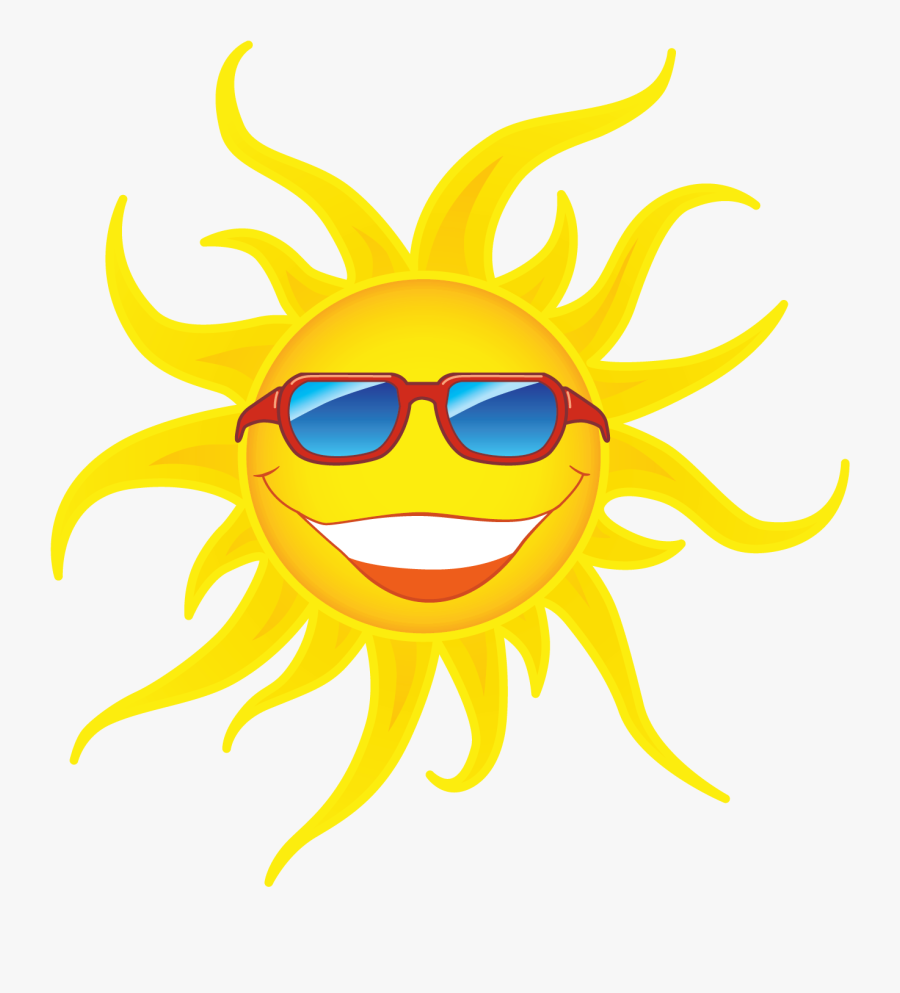 Sun With Sunglasses Png Clipart , Png Download - Transparent Background Cartoon Sun Transparent, Transparent Clipart
