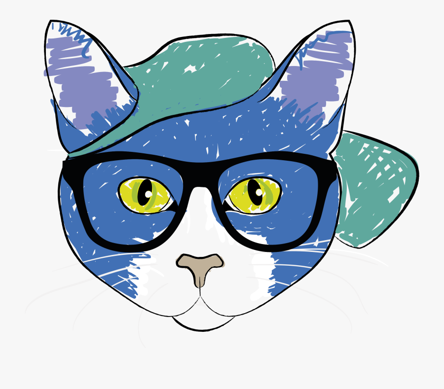 Transparent Sunglasses Clip Art - Cat With Glasses Clipart, Transparent Clipart