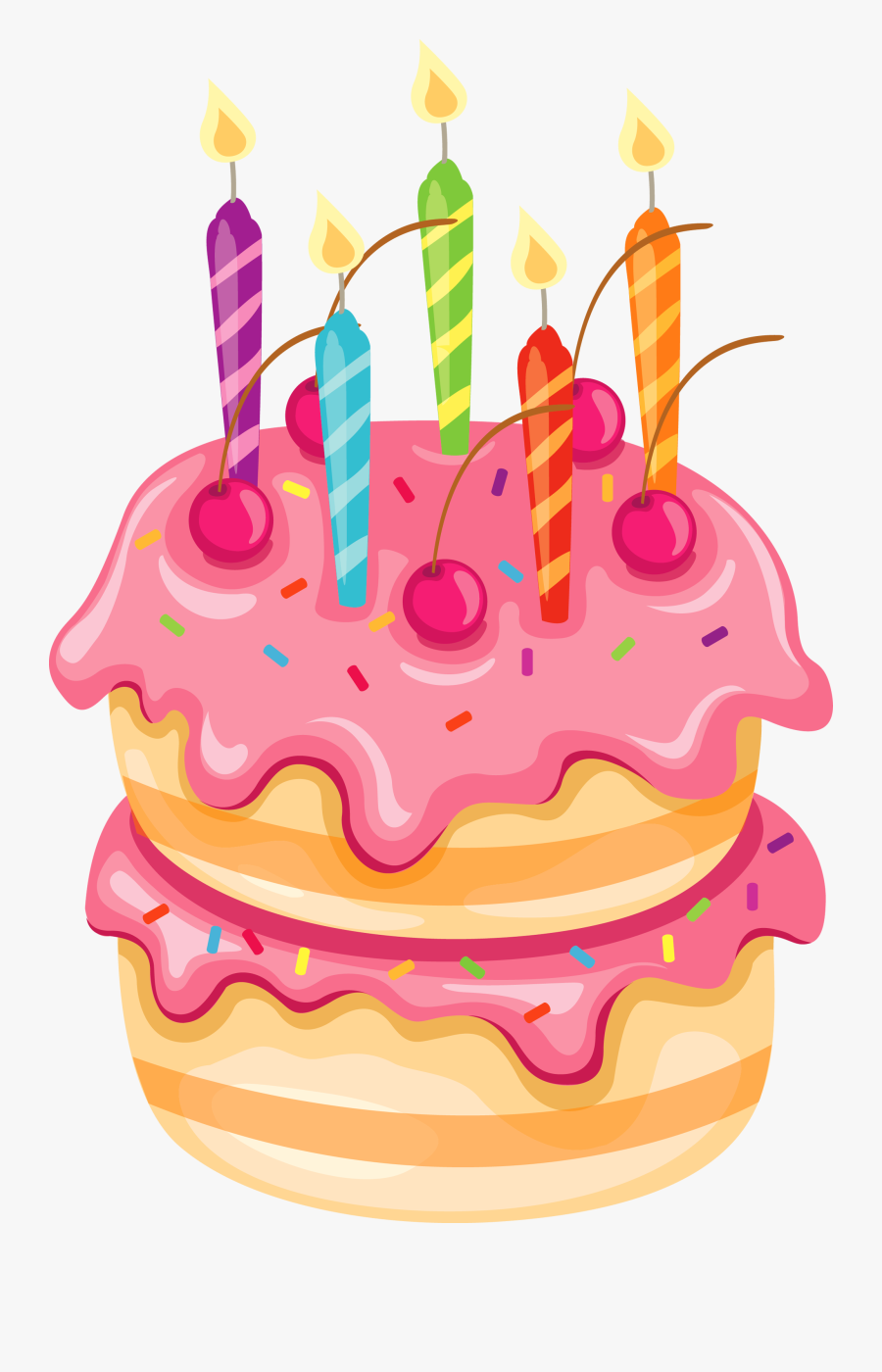 Cake And Candles Png, Transparent Clipart