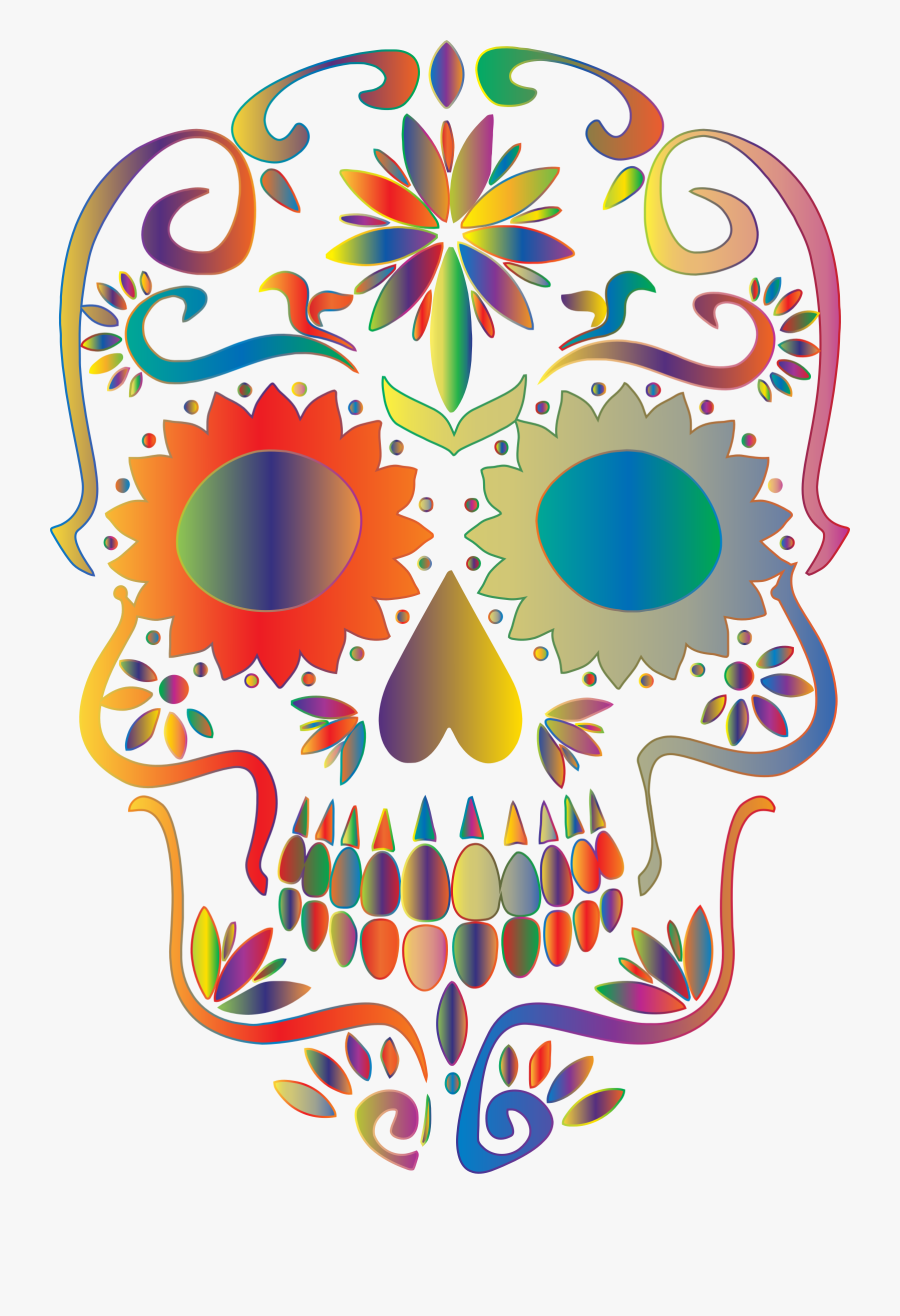 Skull Clipart Candy Skull - Transparent Background Sugar Skull Png, Transparent Clipart