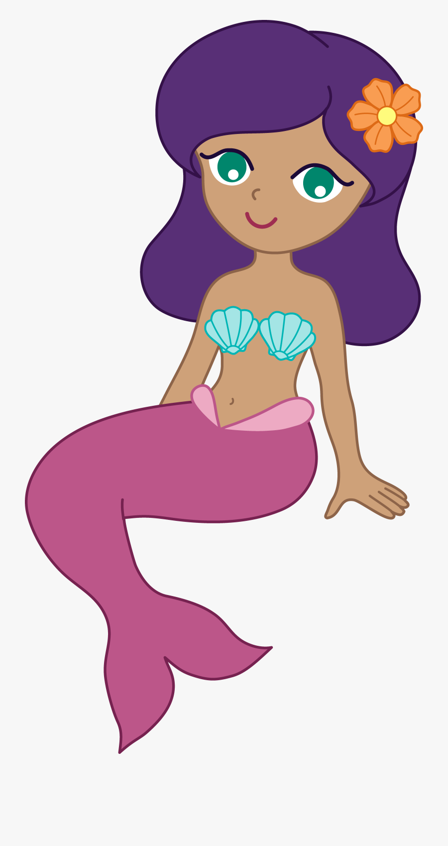 Cute Cartoon Mermaid Clipart - Mermaid Clipart, Transparent Clipart