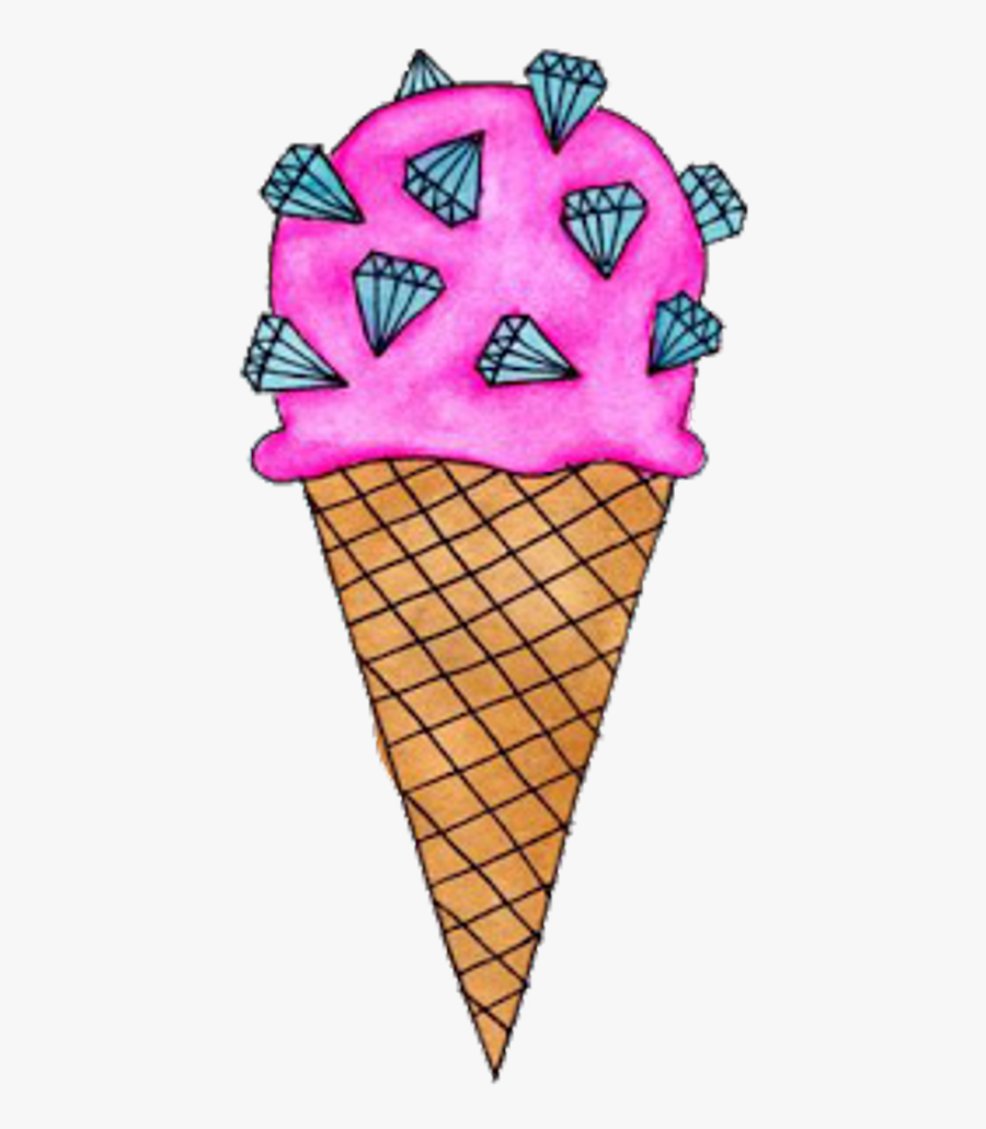 #tumblr #cool #png #cute #pink #rosa #cono #cream - Cute Ice Cream Png, Transparent Clipart