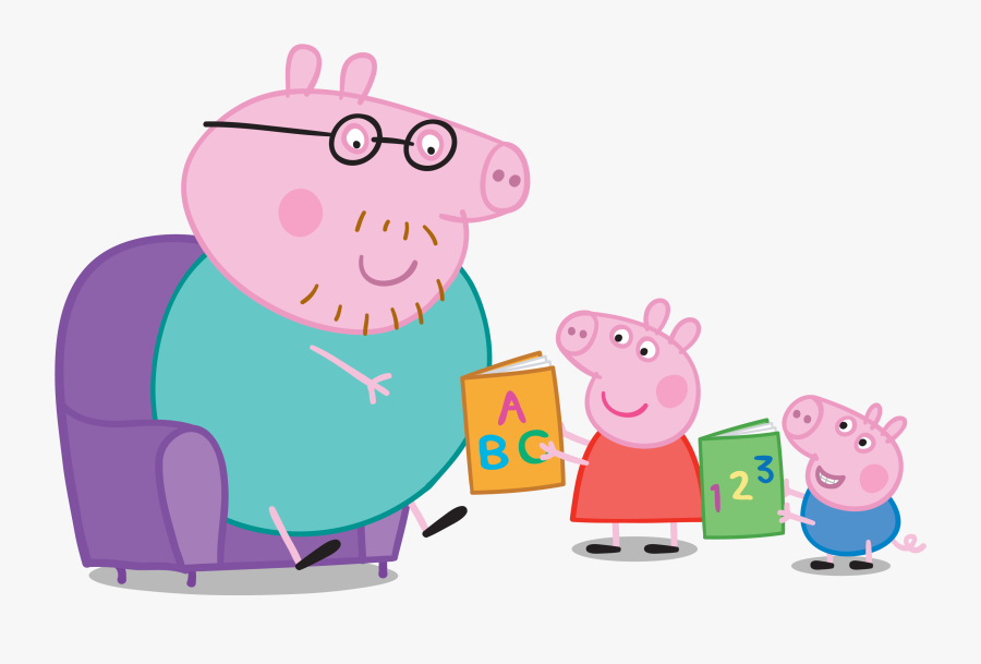 Daddy Pig"s Top Tips For Reading - Peppa Pig And Friends Png, Transparent Clipart