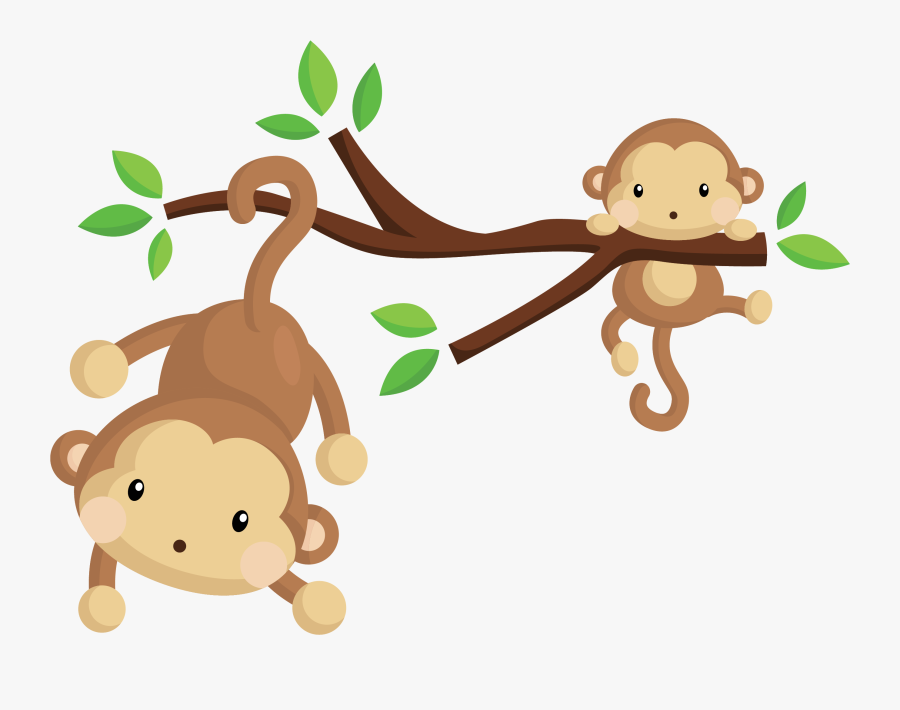 Monkeys Clipart Couple - Transparent Background Monkey Vector Png, Transparent Clipart