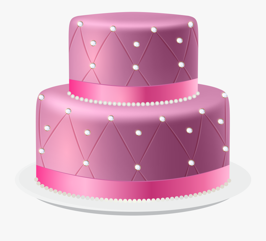Pink Cake Png Clip Art Image - Pink Cake With Transparent Background, Transparent Clipart