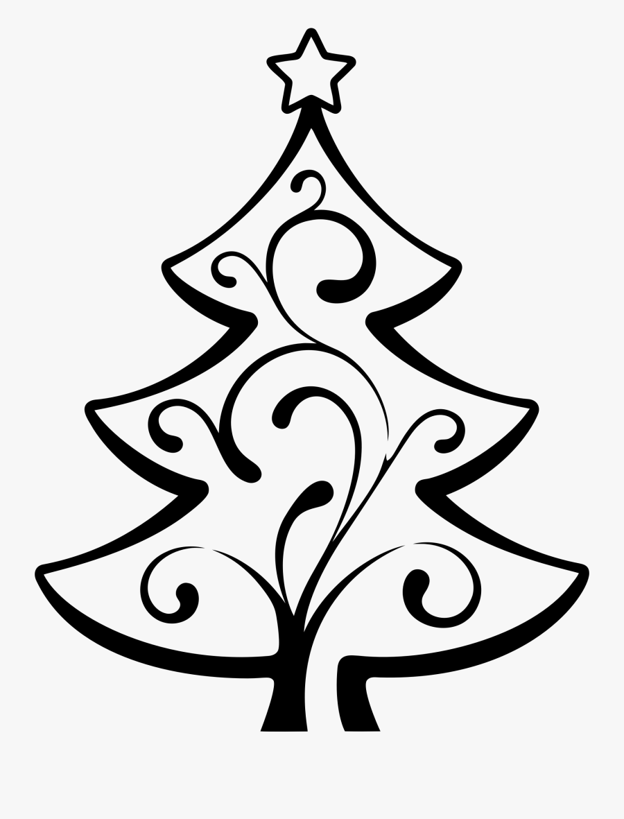 Christmas Tree Line Art - Clipart Abstract Christmas Tree, Transparent Clipart