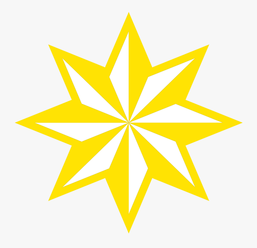 Light Blue Faceted Star, Yellow Faceted Star Clipart - Azerbaijan Flag Round, Transparent Clipart