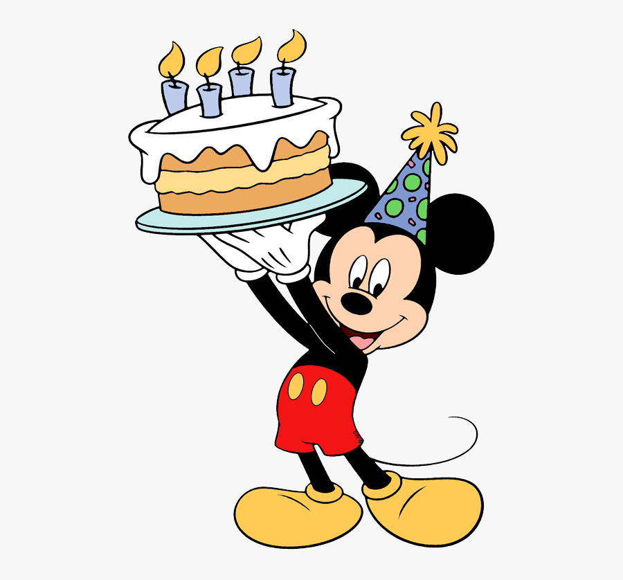 Mickey Mouse Happy Birthday Coloring Page, Transparent Clipart