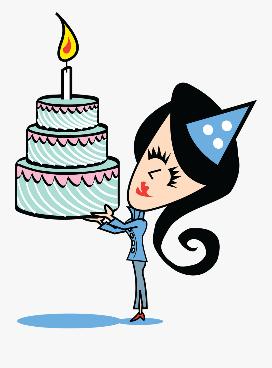 Cartoon Birthday Girl Png, Transparent Clipart