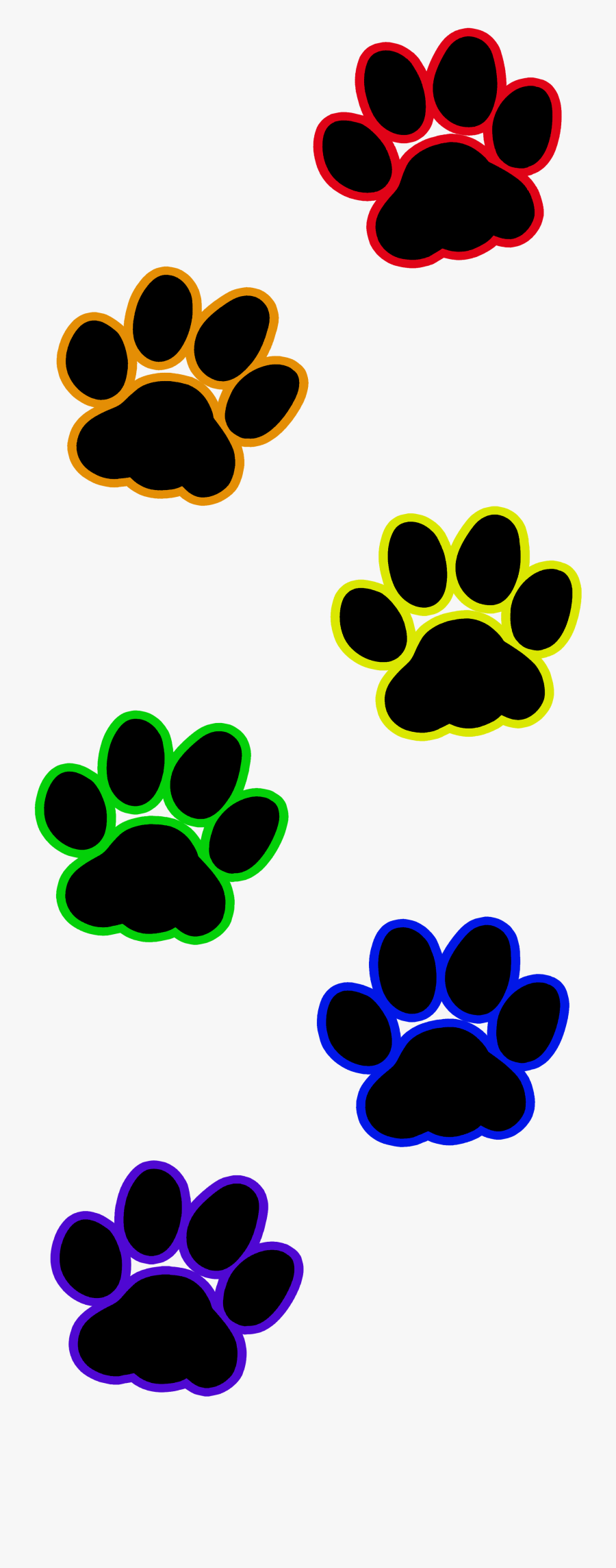 Pawprint Clipart Rainbow - Transparent Cat Foot Print, Transparent Clipart