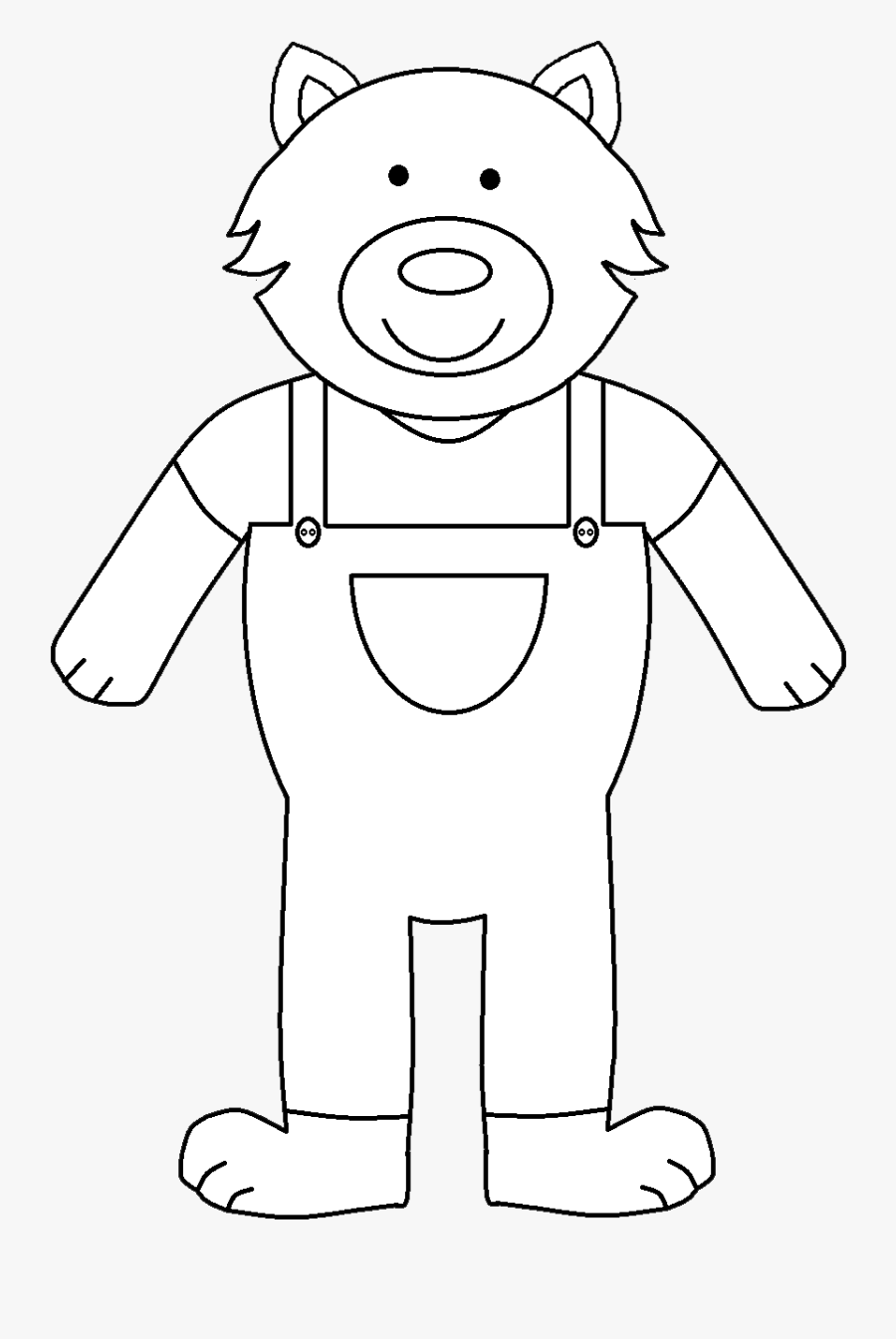 Graphic Royalty Free 3 Pigs Clipart - 3 Pigs Wolf Black And White Clipart, Transparent Clipart