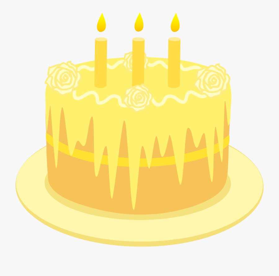 Lemon Birthday Cake With Candles - Yellow Birthday Cake Candles, Transparent Clipart