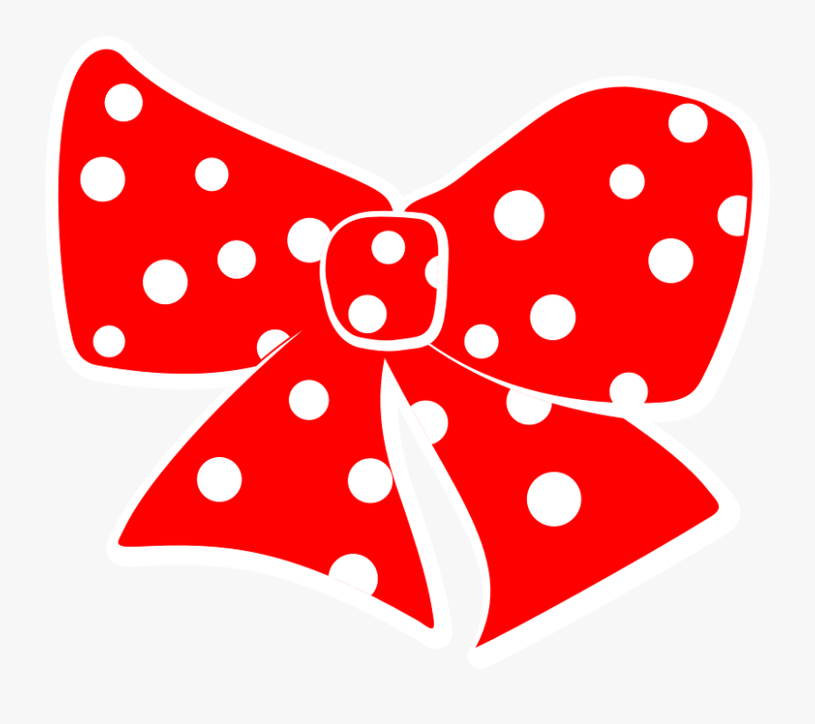 Red Minnie Mouse Bow Clip Art Free Clipart Images - Polka Dot Bow Vector, Transparent Clipart