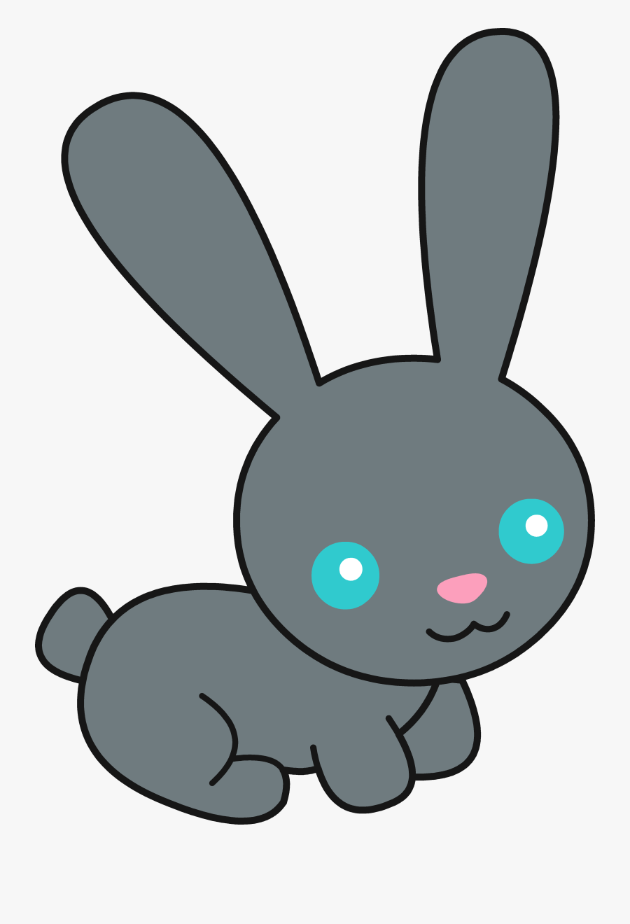 Cute Black Bunny Rabbit Free Clip Art Png - Clip Art Cute Bunny, Transparent Clipart