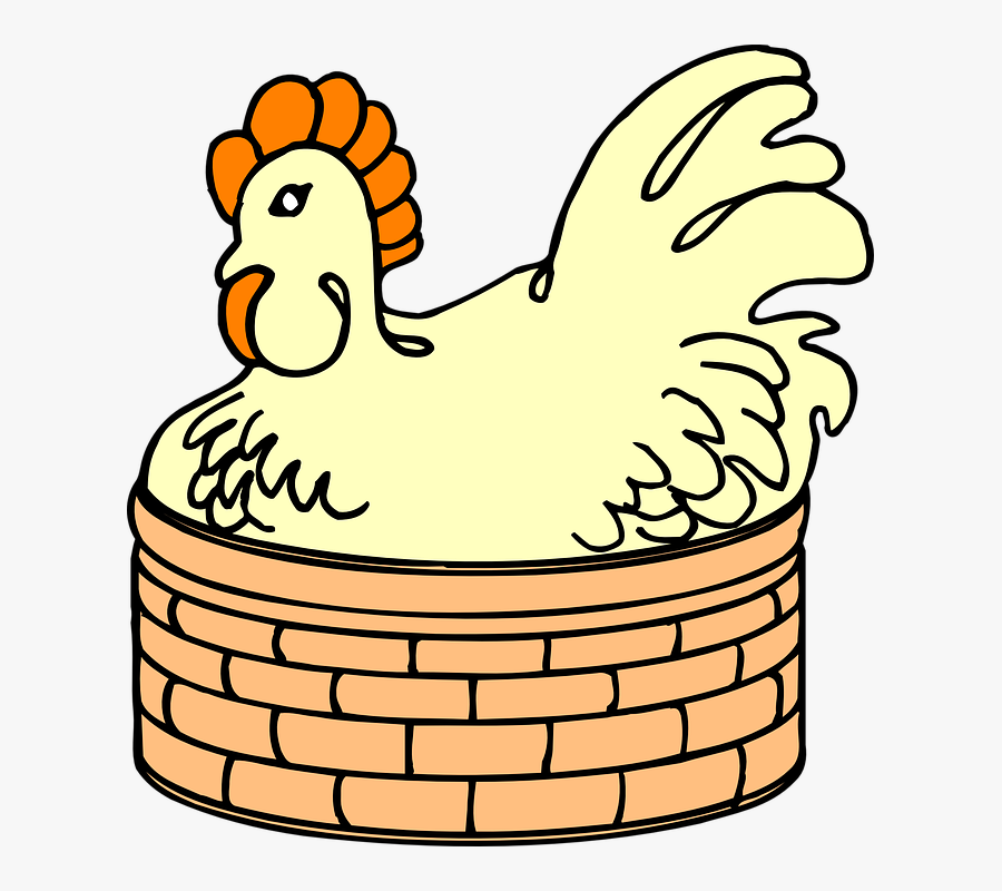 Hen In Clip Art - Hen In The Basket, Transparent Clipart