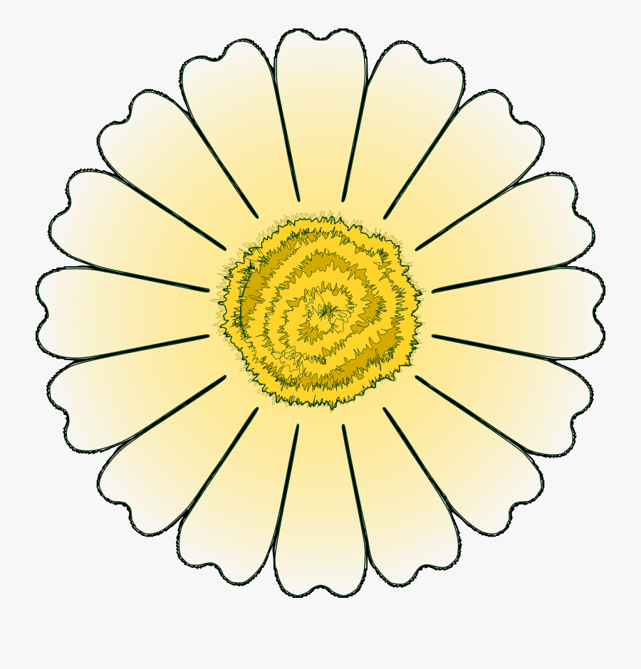 Cliparts For Free Download Sunflower Clipart Template - Flower With 16 Petals, Transparent Clipart