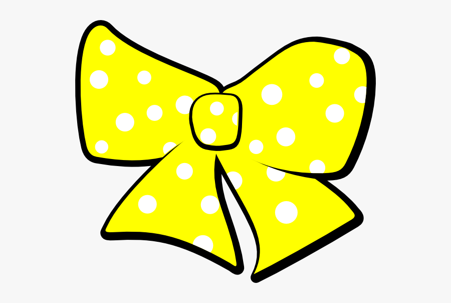 Bow With Polka Dots Clip Art At Clker - Yellow Polka Dot Bow Clipart, Transparent Clipart